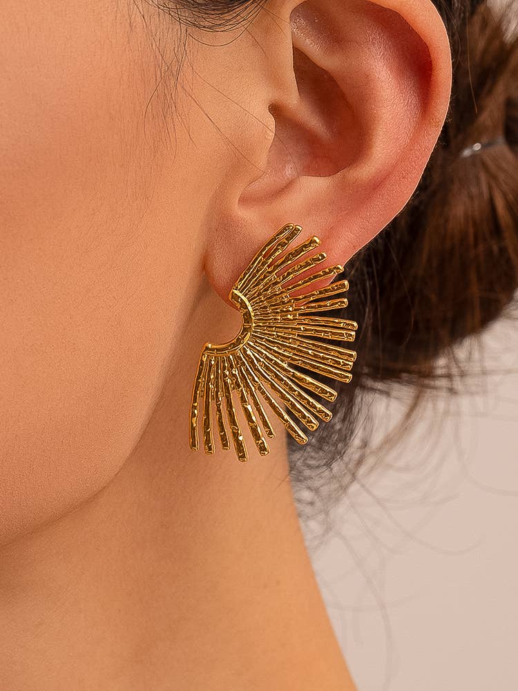 Flânerie by MAIQ - Bisous 18K Gold Non - Tarnish Sunburst Earring - Addie Rose Boutique - Austin