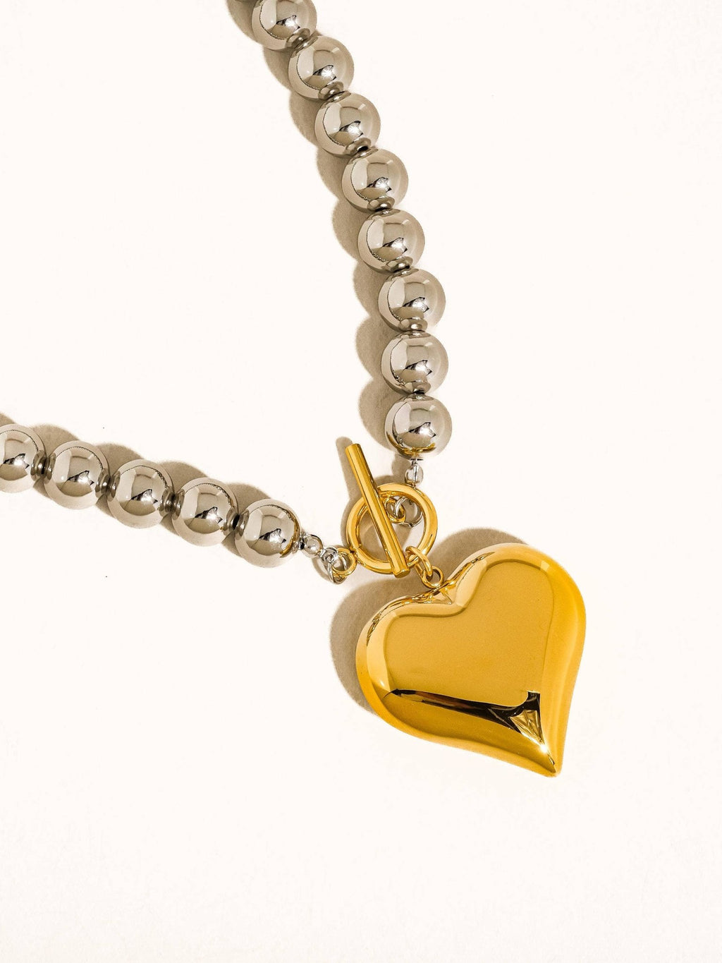 Flânerie by MAIQ - Raissa 18K Gold Non - Tarnish Two Tone Heart Necklace - Addie Rose Boutique - Austin