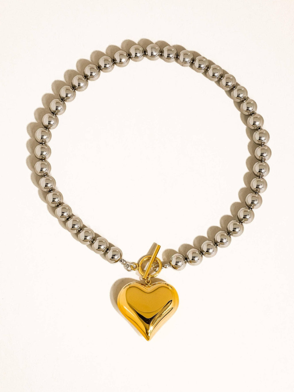 Flânerie by MAIQ - Raissa 18K Gold Non - Tarnish Two Tone Heart Necklace - Addie Rose Boutique - Austin