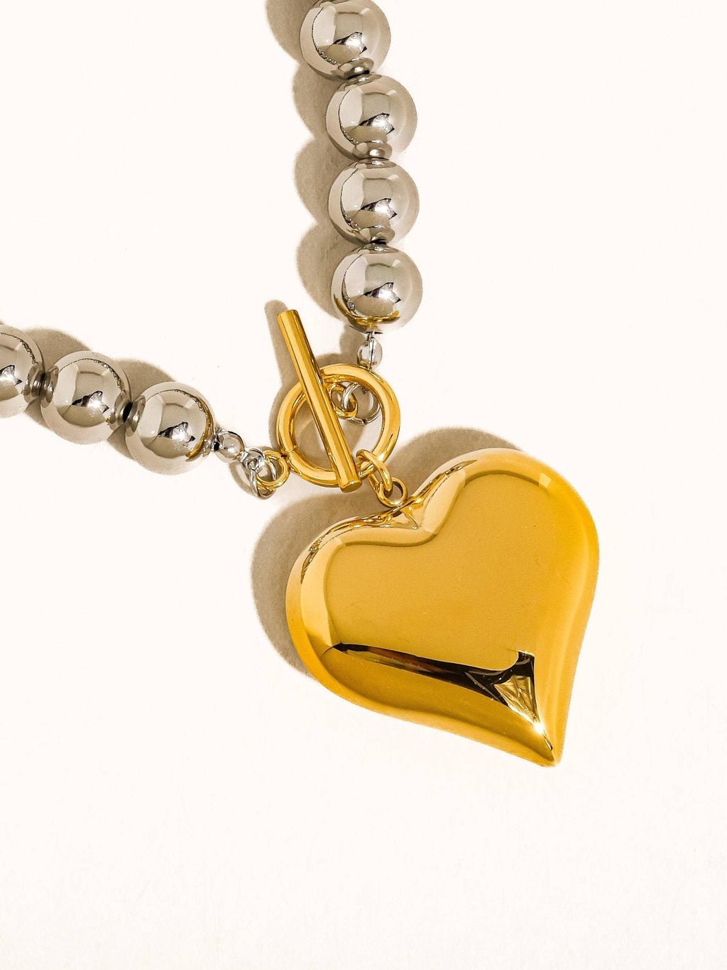 Flânerie by MAIQ - Raissa 18K Gold Non - Tarnish Two Tone Heart Necklace - Addie Rose Boutique - Austin