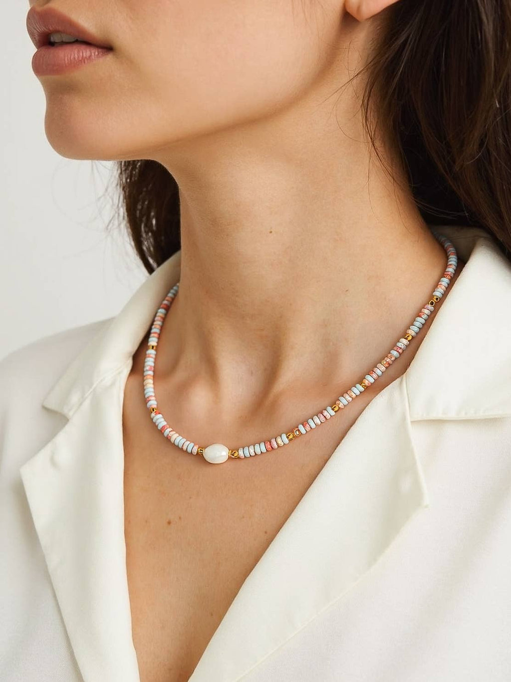 Flânerie by MAIQ - Swank Non - Tarnish Boho Beaded Pearl Necklace - Addie Rose Boutique - Austin