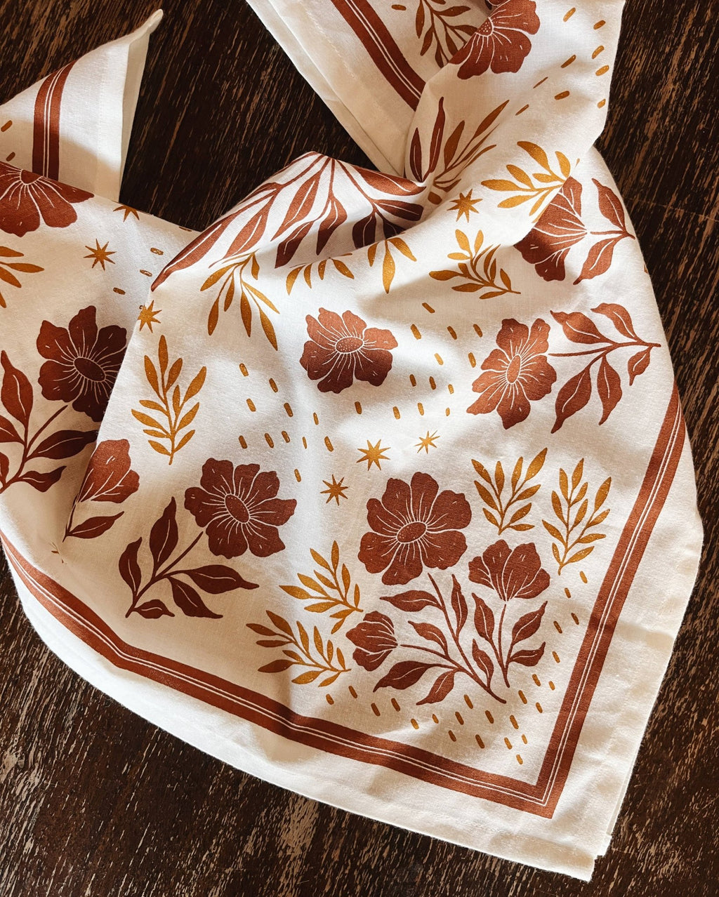 Flora West Design - Organic Cotton Bandana Scarf - Desert Floral - Addie Rose Boutique - Austin
