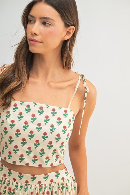 Floral Crop Top - Addie Rose Boutique - Austin