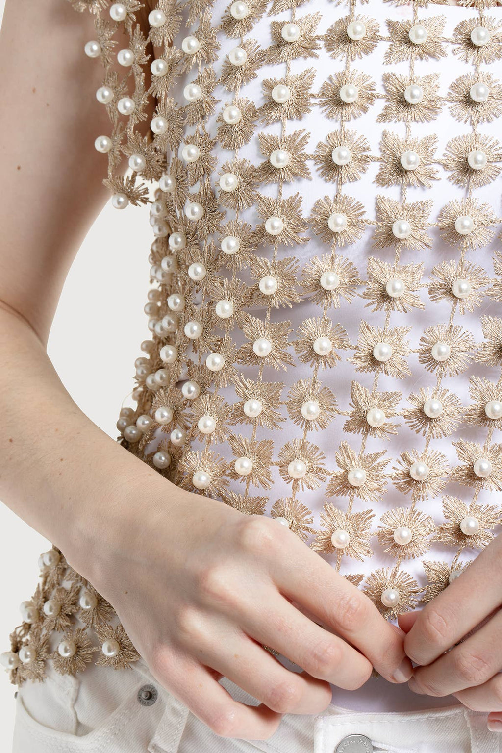 Floral Shell Pearl Capelet - Addie Rose Boutique - Austin