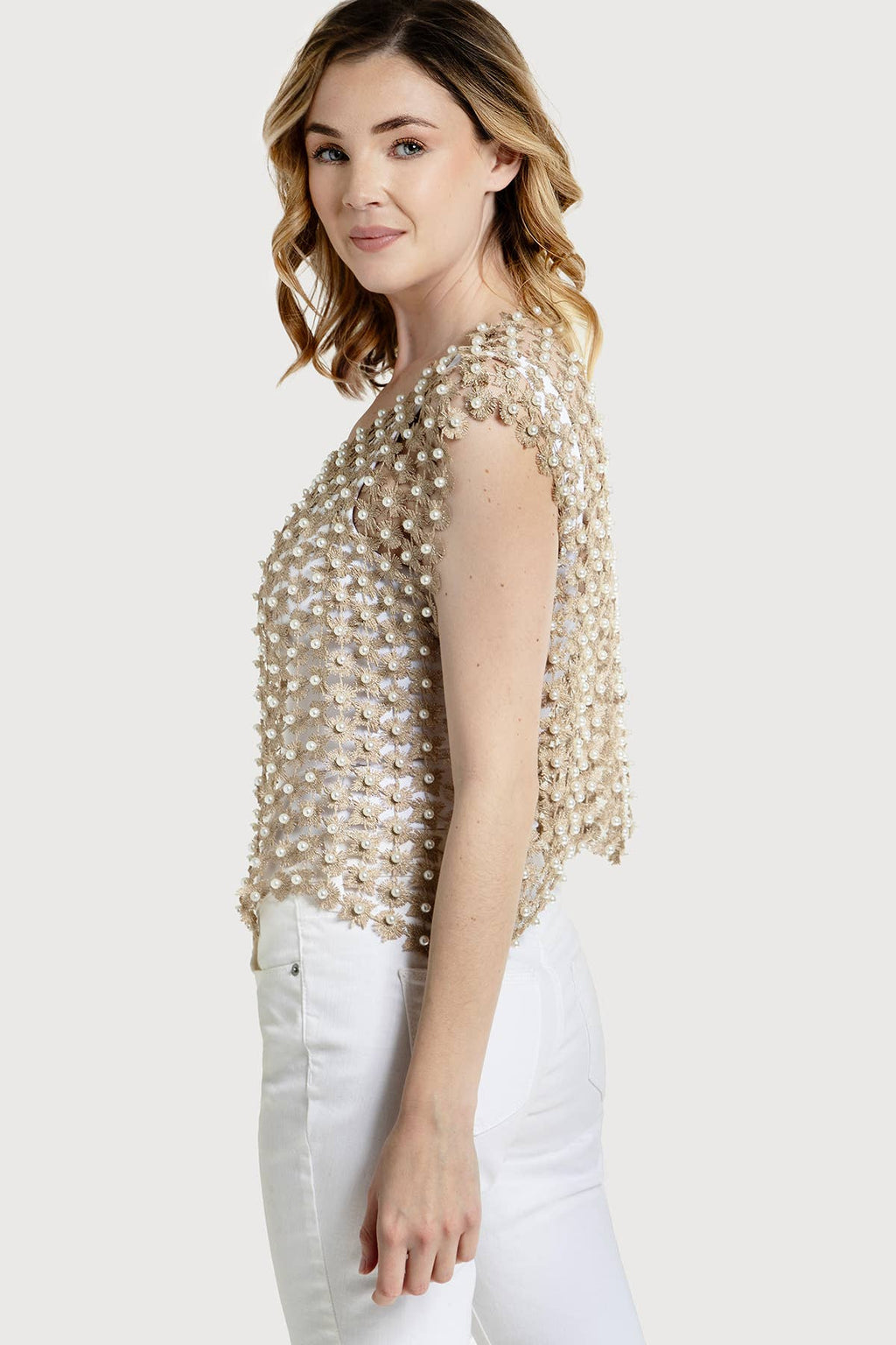 Floral Shell Pearl Capelet - Addie Rose Boutique - Austin