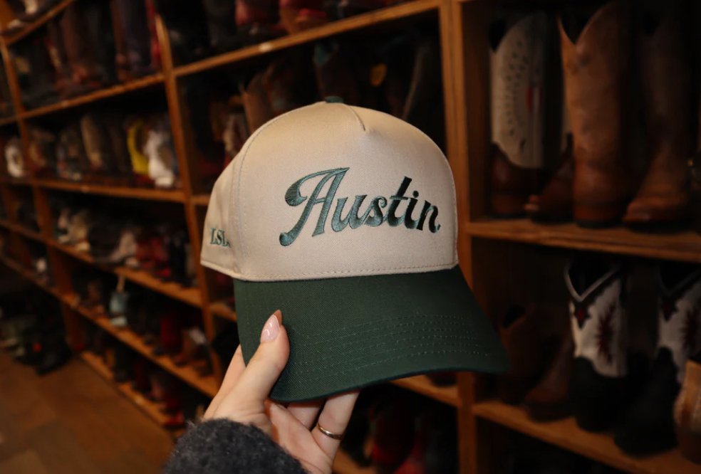 Forest Green "Austin" Canvas Trucker Hat - Addie Rose Boutique - Austin