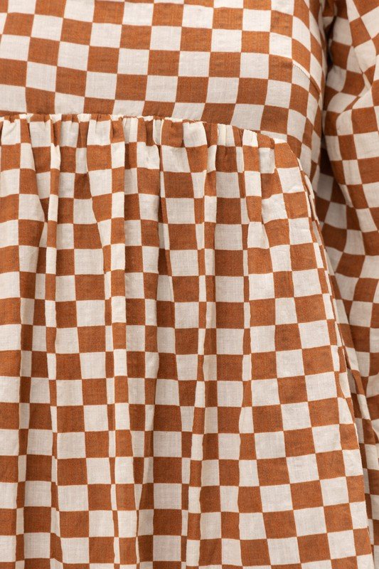 Francis Checkered Mini Dress - Addie Rose Boutique - Austin