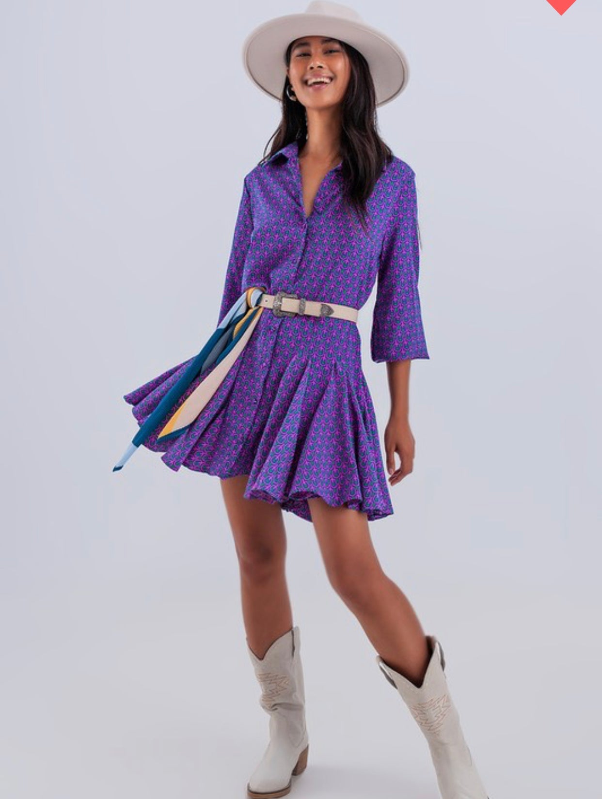 Funky Purple Shirt Dress - Addie Rose Boutique - Austin