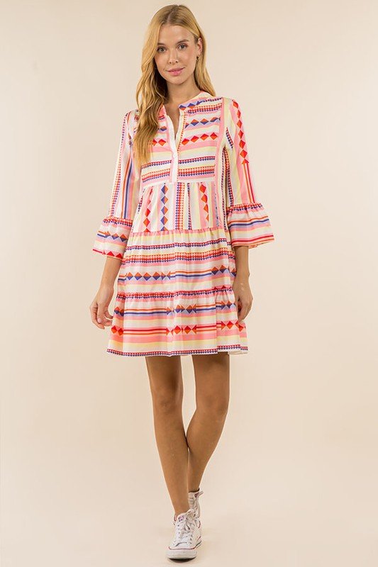 Geometric Tribal Dress - Addie Rose Boutique - Austin