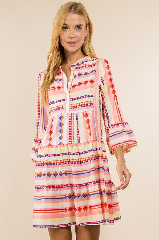 Geometric Tribal Dress - Addie Rose Boutique - Austin