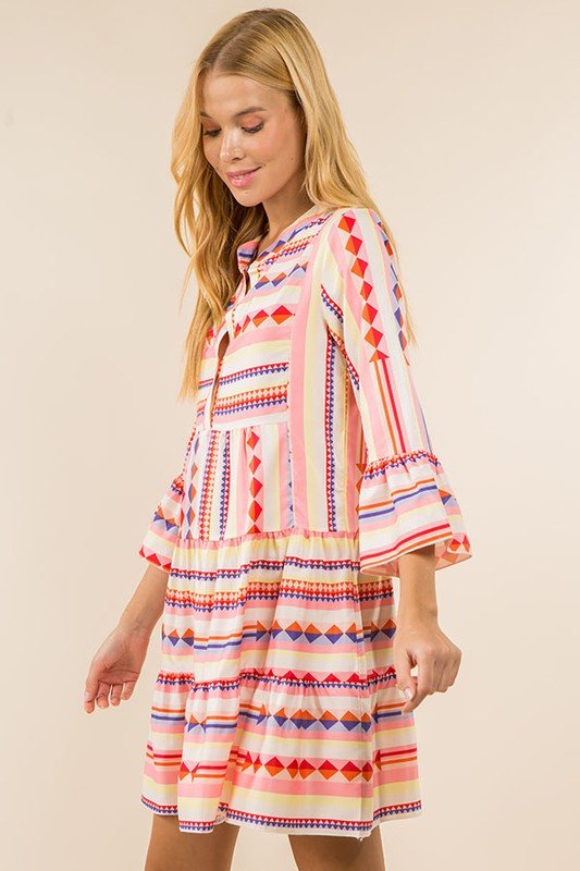 Geometric Tribal Dress - Addie Rose Boutique - Austin