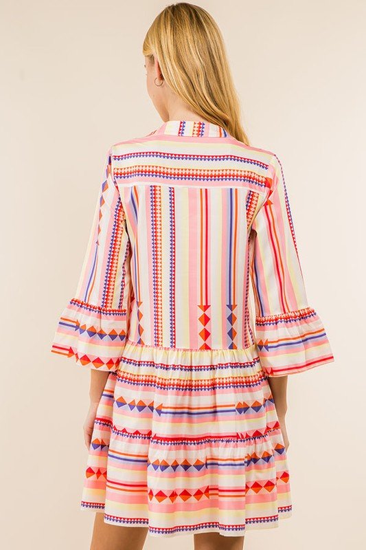 Geometric Tribal Dress - Addie Rose Boutique - Austin