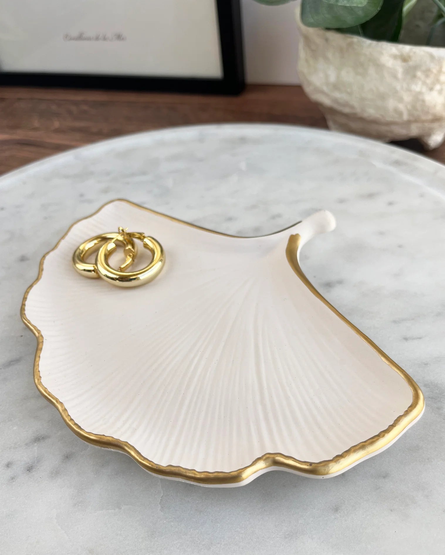 Gold Rim Ginkgo Dishes - Addie Rose Boutique - Austin