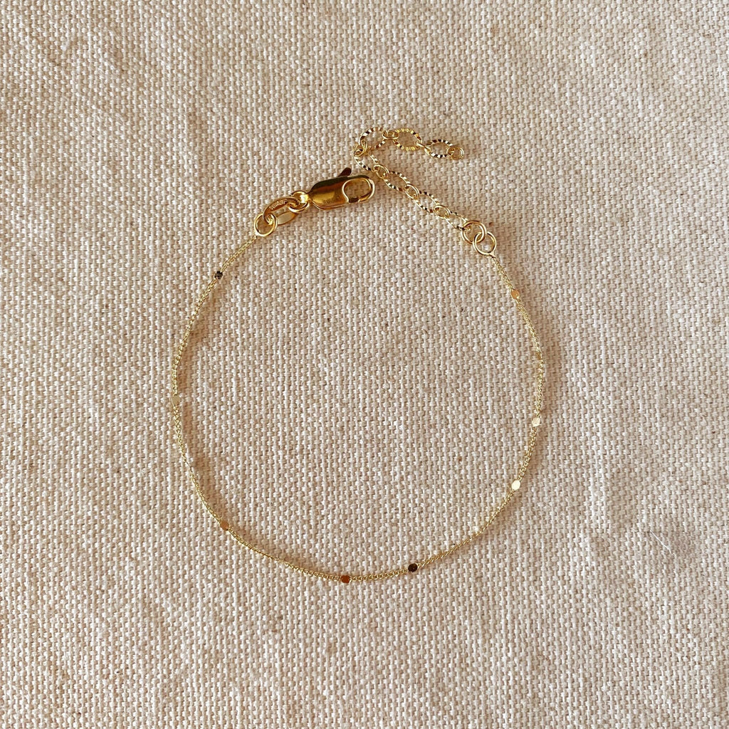 GoldFi - 18k Gold Filled 1mm Curb Bracelet With Pressed Details - Addie Rose Boutique - Austin