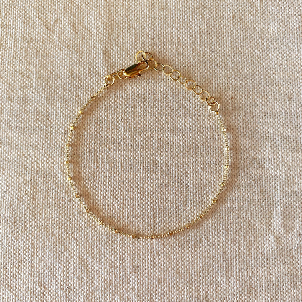 GoldFi - 18k Gold Filled 1mm Spaced Beaded Bracelet - Addie Rose Boutique - Austin