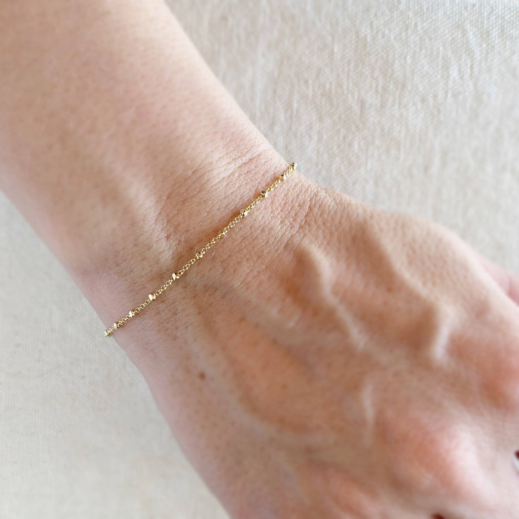 GoldFi - 18k Gold Filled 1mm Spaced Beaded Bracelet - Addie Rose Boutique - Austin