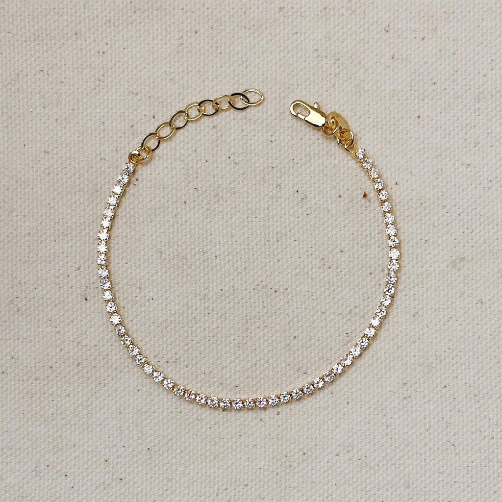 GoldFi - 18k Gold Filled 2mm CZ Tennis Bracelet - Addie Rose Boutique - Austin