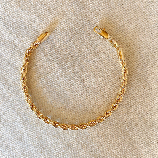 GoldFi - 18k Gold Filled 4mm Rope Bracelet - Addie Rose Boutique - Austin
