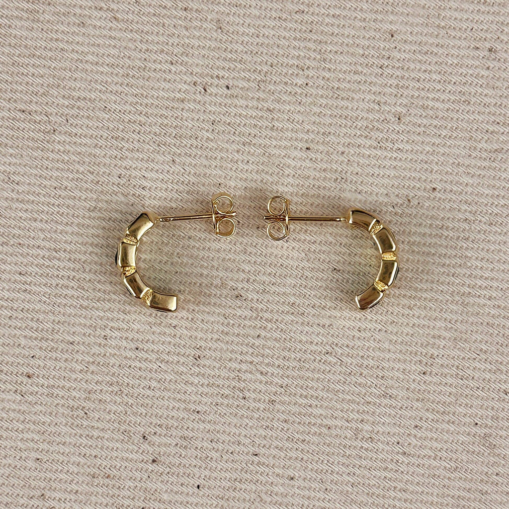 GoldFi - 18k Gold Filled Chunky CZ Curve Earrings - Addie Rose Boutique - Austin