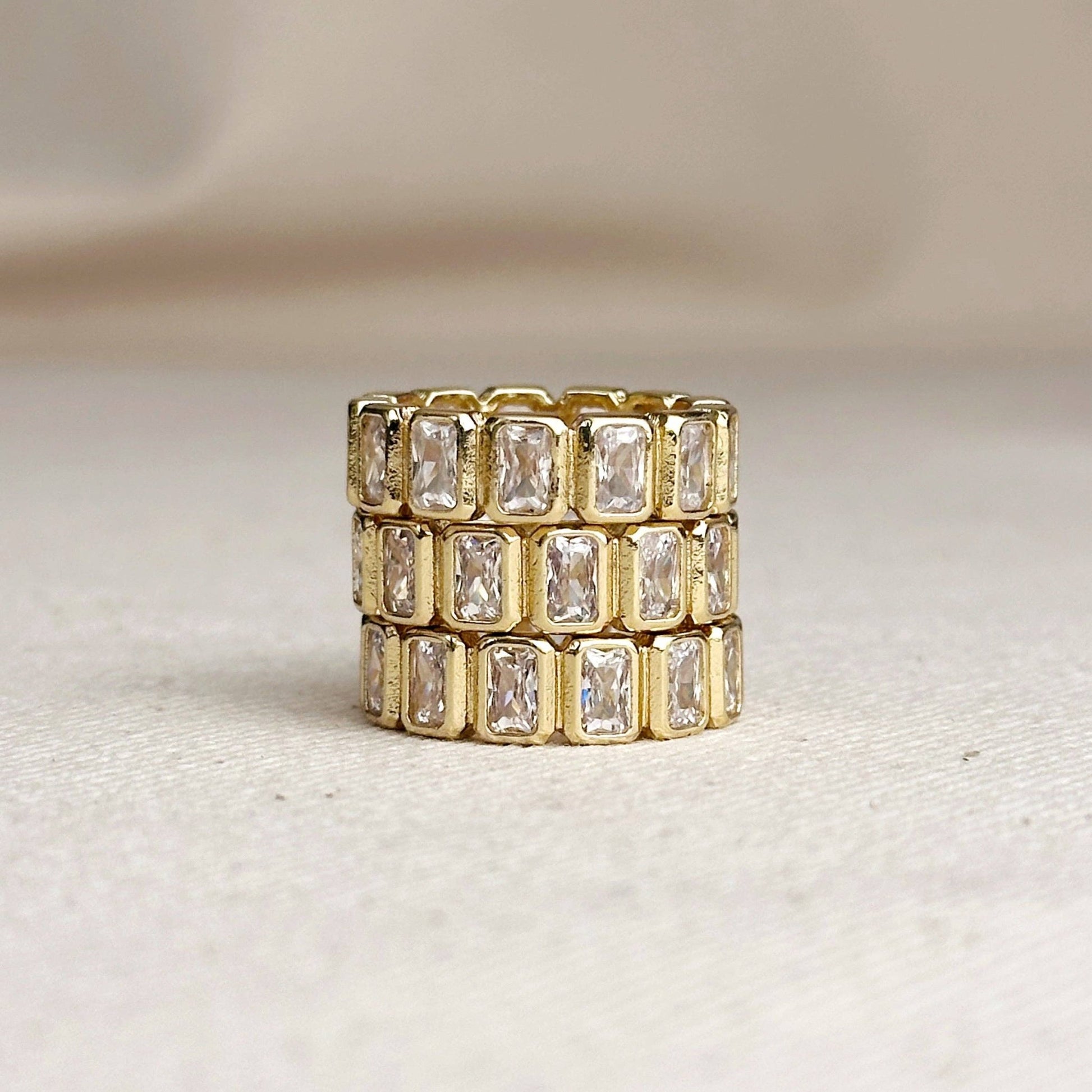 GoldFi - 18k Gold Filled Chunky CZ Eternity Band Ring - Addie Rose Boutique - Austin