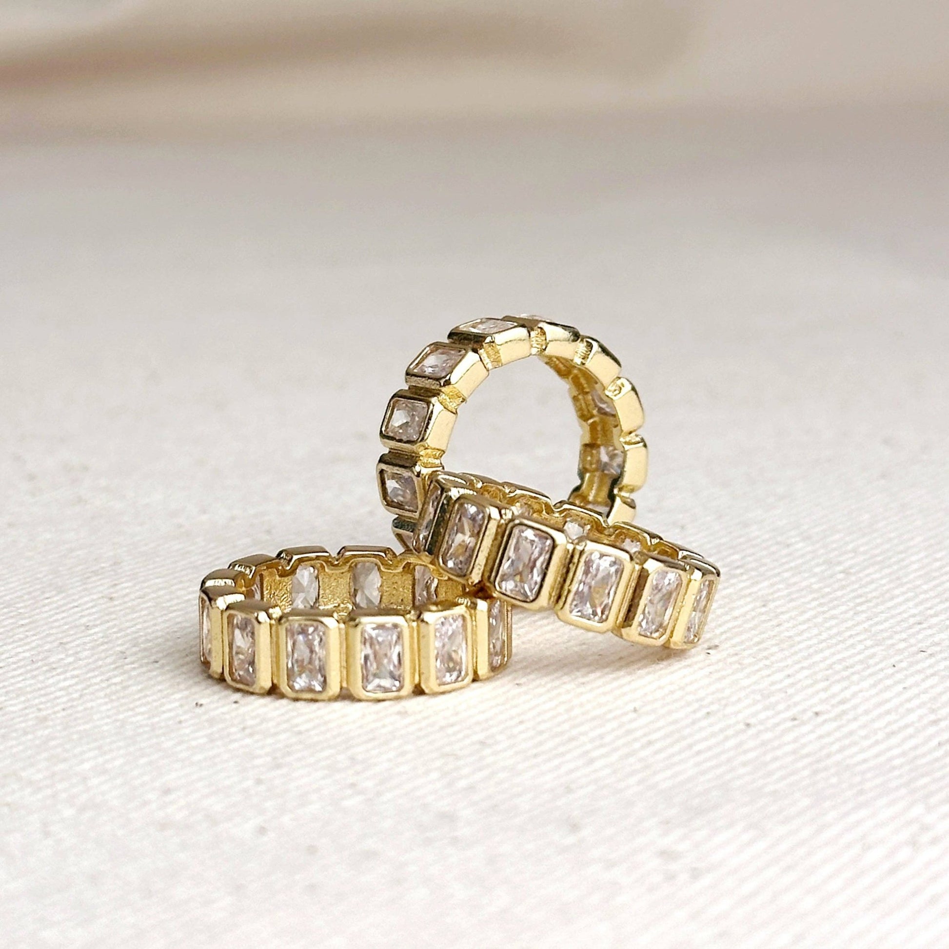 GoldFi - 18k Gold Filled Chunky CZ Eternity Band Ring - Addie Rose Boutique - Austin