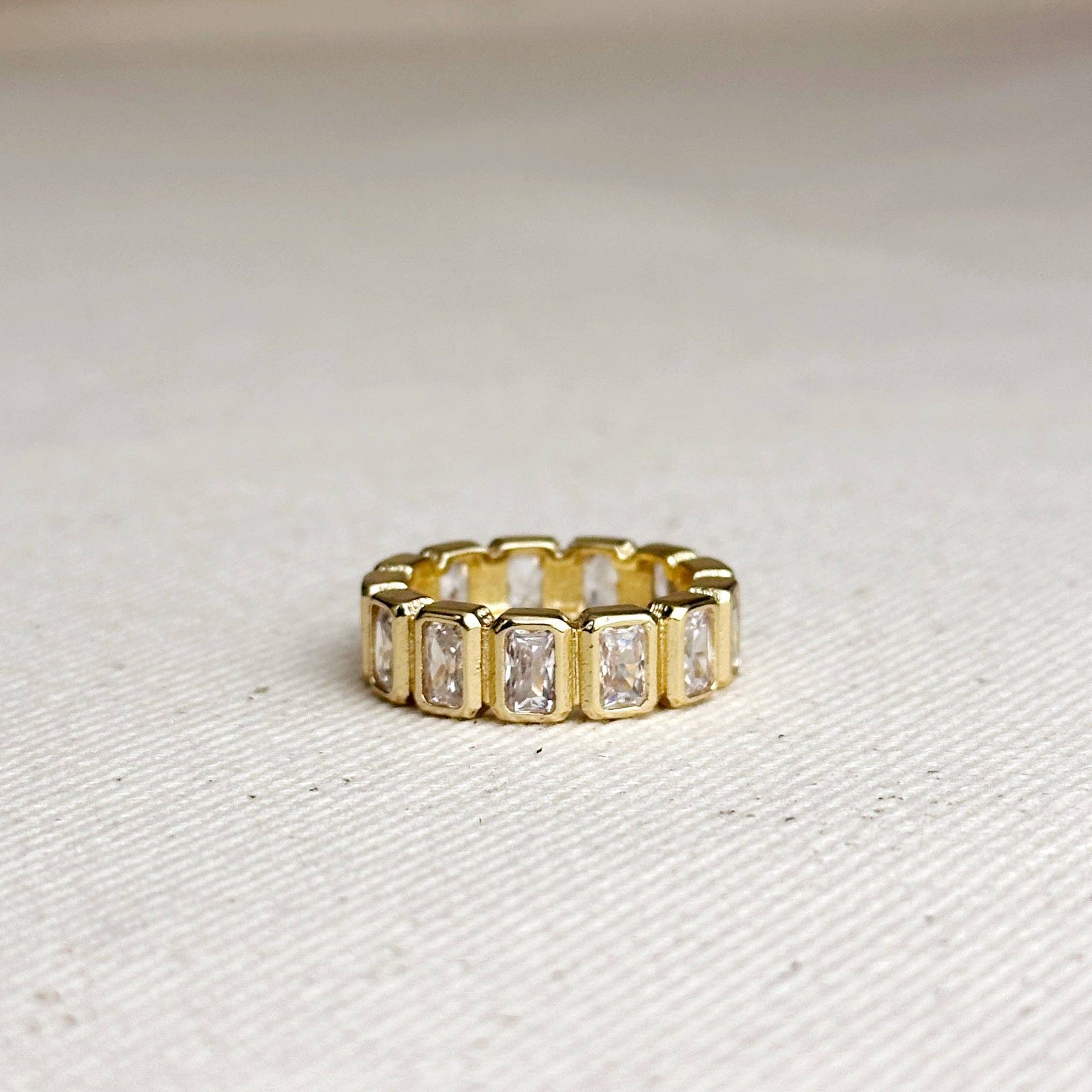 GoldFi - 18k Gold Filled Chunky CZ Eternity Band Ring - Addie Rose Boutique - Austin