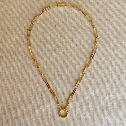 GoldFi - 18k Gold Filled Paperclip Chain Necklace Featuring Carabine - Addie Rose Boutique - Austin