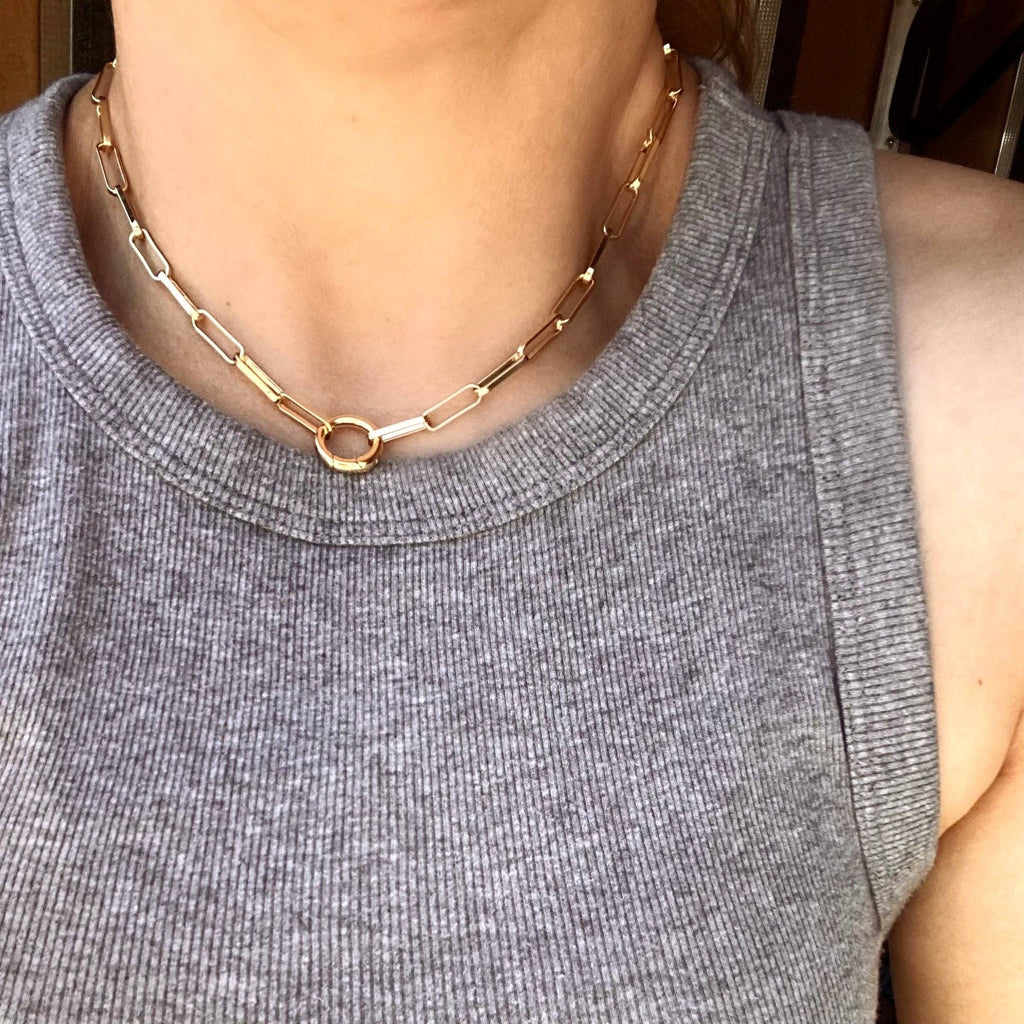 GoldFi - 18k Gold Filled Paperclip Chain Necklace Featuring Carabine - Addie Rose Boutique - Austin