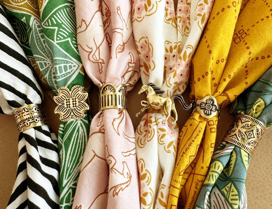Handker Bandanas - Horses Brass Bandana Slide Ring - Addie Rose Boutique - Austin