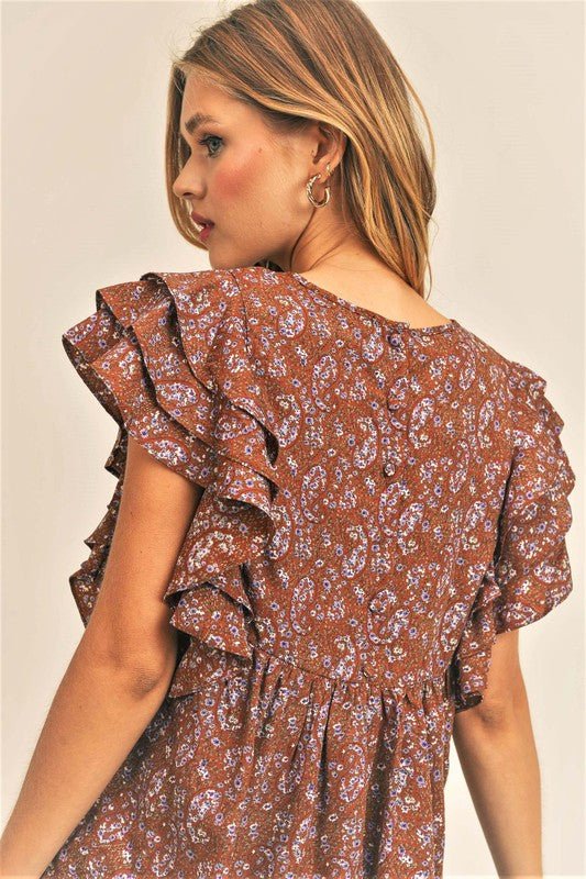 Hattie Ruffle Flounce Top - Addie Rose Boutique - Austin