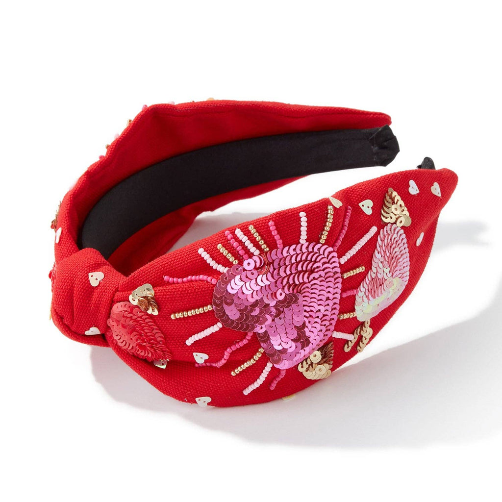 Hearts Valentine's Day Knotted Sequin Headband - Addie Rose Boutique - Austin