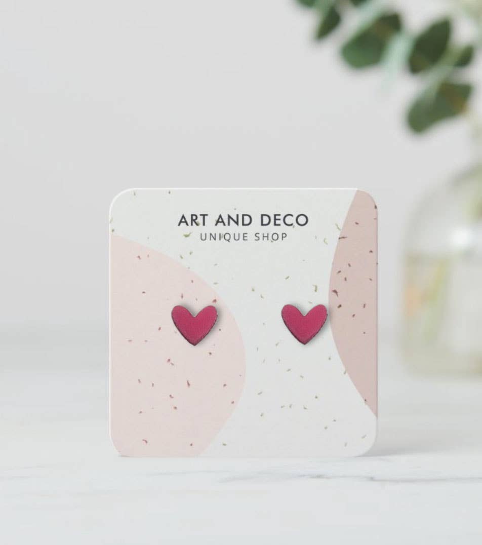Hot Pink Heart Stud Earrings - Addie Rose Boutique - Austin