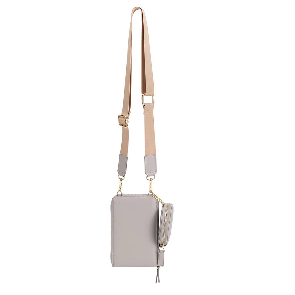 Iris Small Gray Recycled Vegan Crossbody - Addie Rose Boutique - Austin