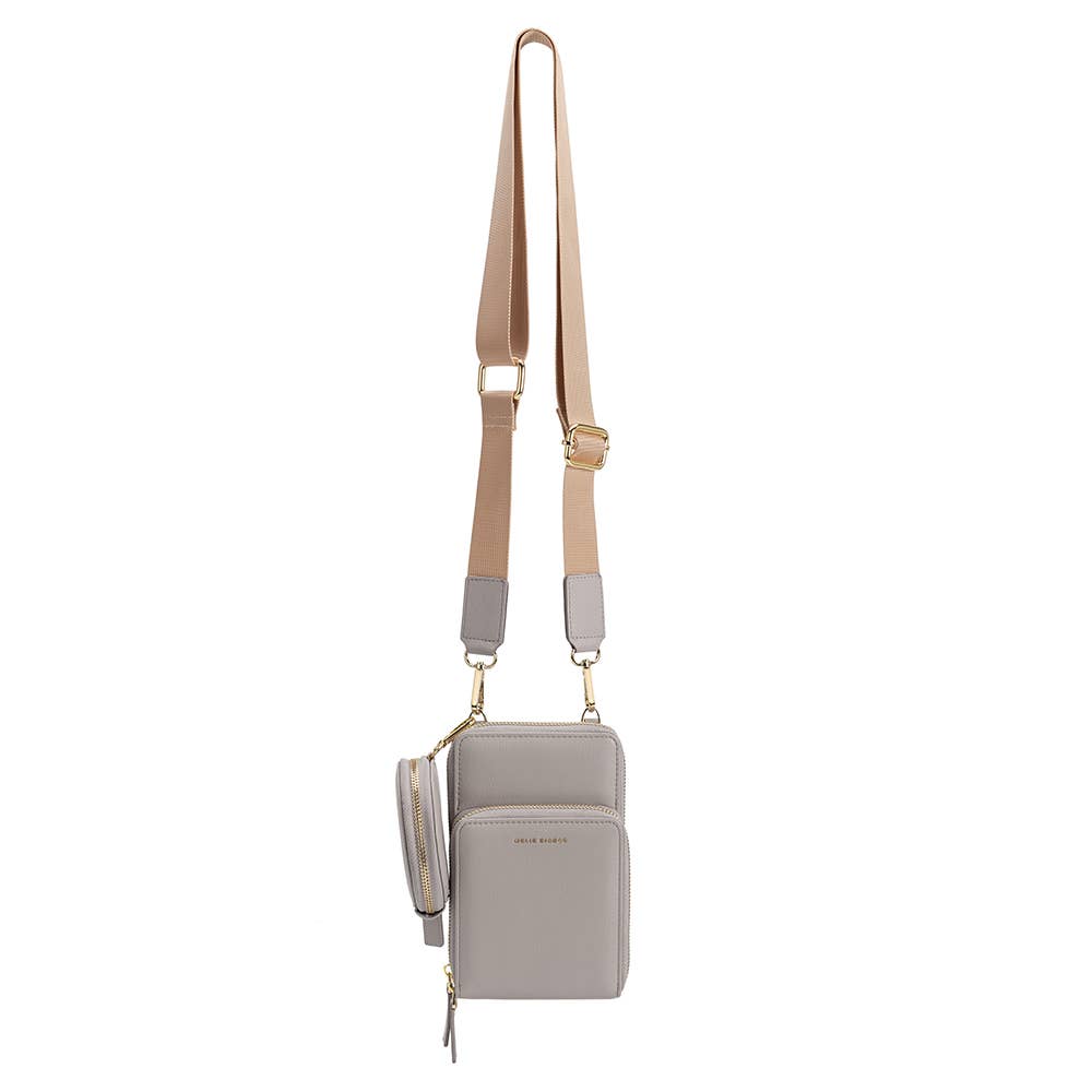 Iris Small Gray Recycled Vegan Crossbody - Addie Rose Boutique - Austin