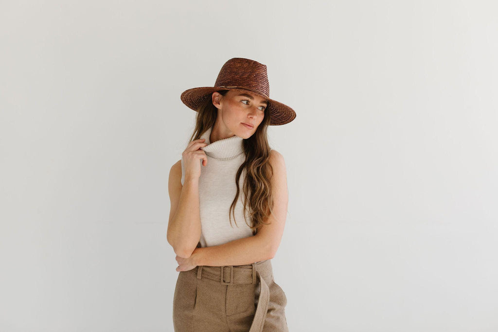 Isla Straw Fedora - Brown - Addie Rose Boutique - Austin