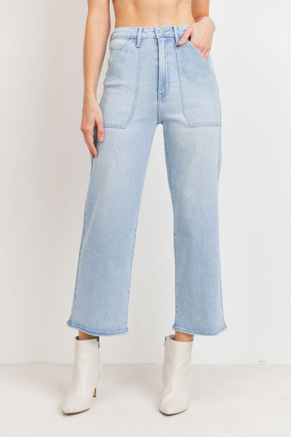 Jean Utility Wide Leg - Addie Rose Boutique - Austin