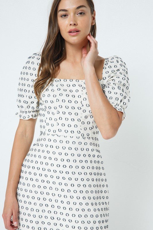 Kaye Linen Printed Mini Dress - Addie Rose Boutique - Austin