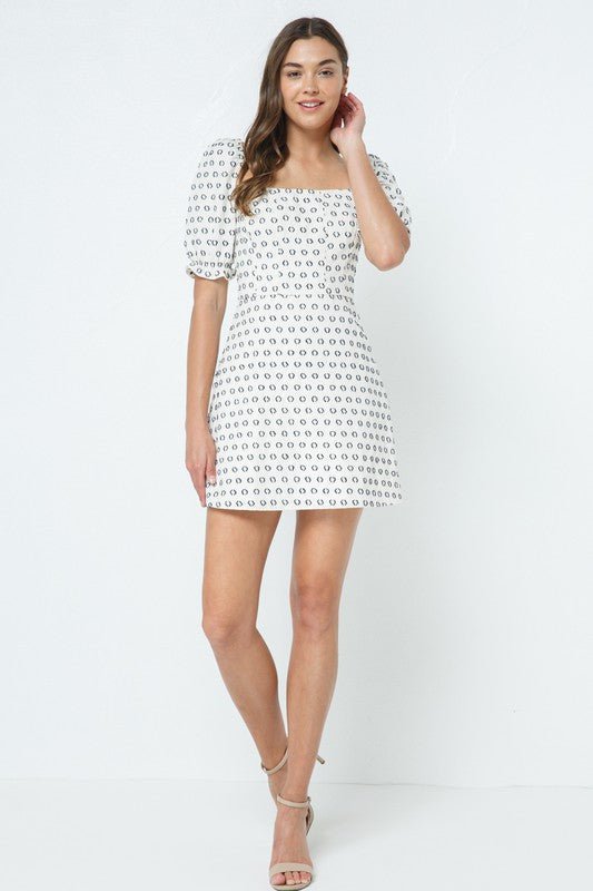 Kaye Linen Printed Mini Dress - Addie Rose Boutique - Austin