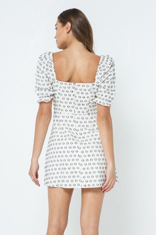 Kaye Linen Printed Mini Dress - Addie Rose Boutique - Austin