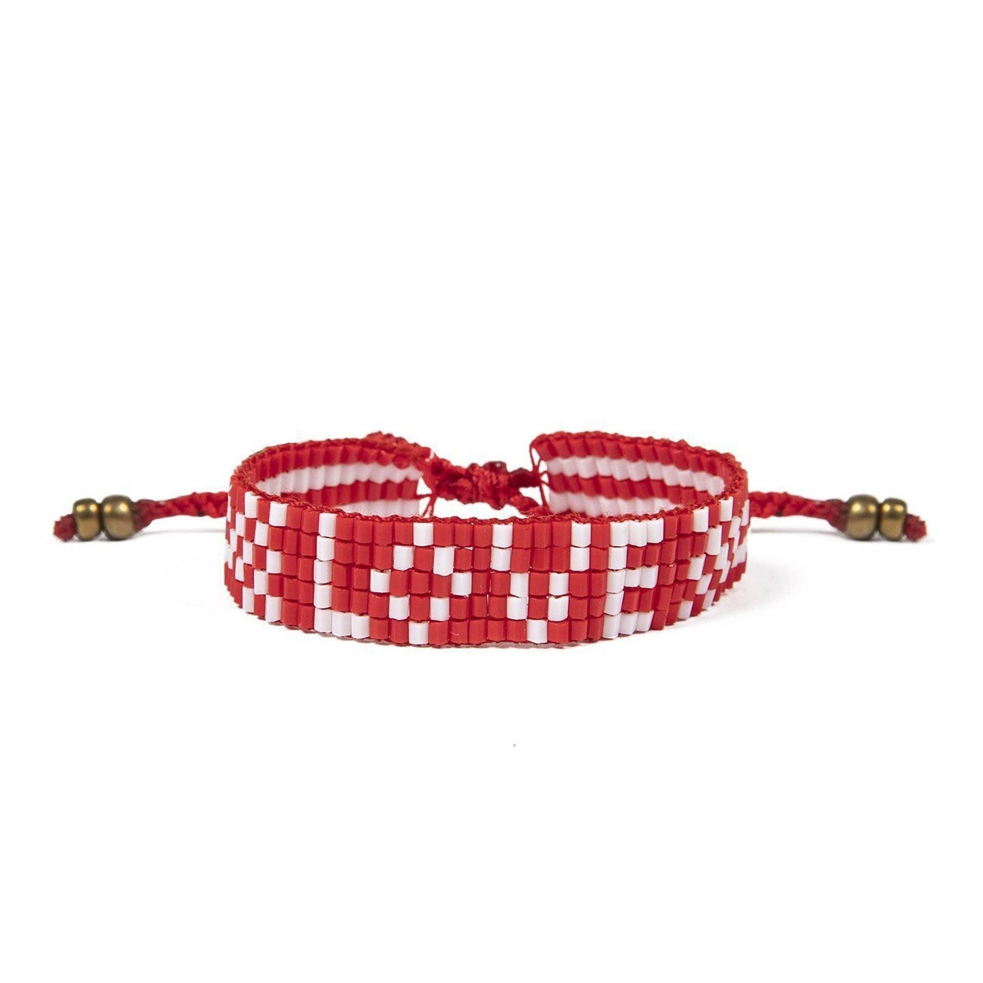 Kids' Seed Bead LOVE Bracelet - Red - Addie Rose Boutique - Austin