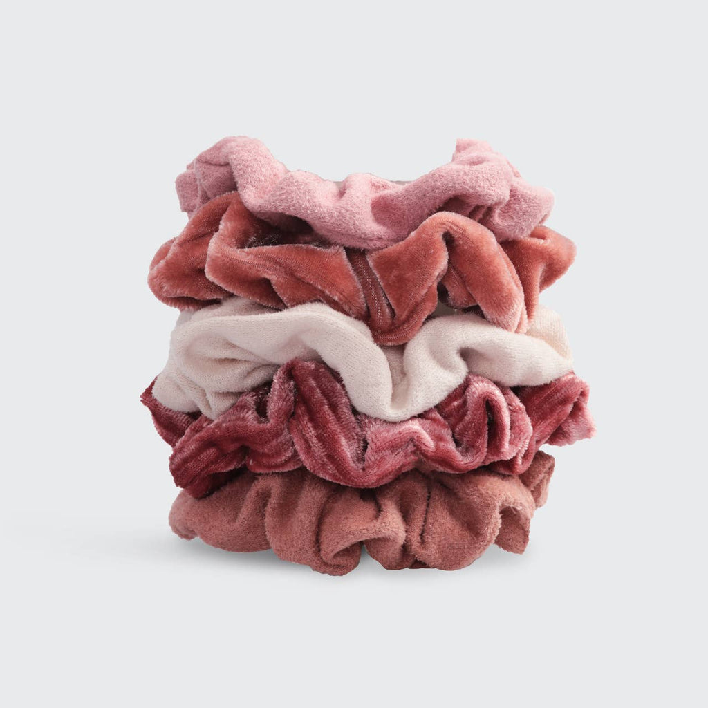KITSCH - Velvet Scrunchies - Blush and Mauve - Addie Rose Boutique - Austin