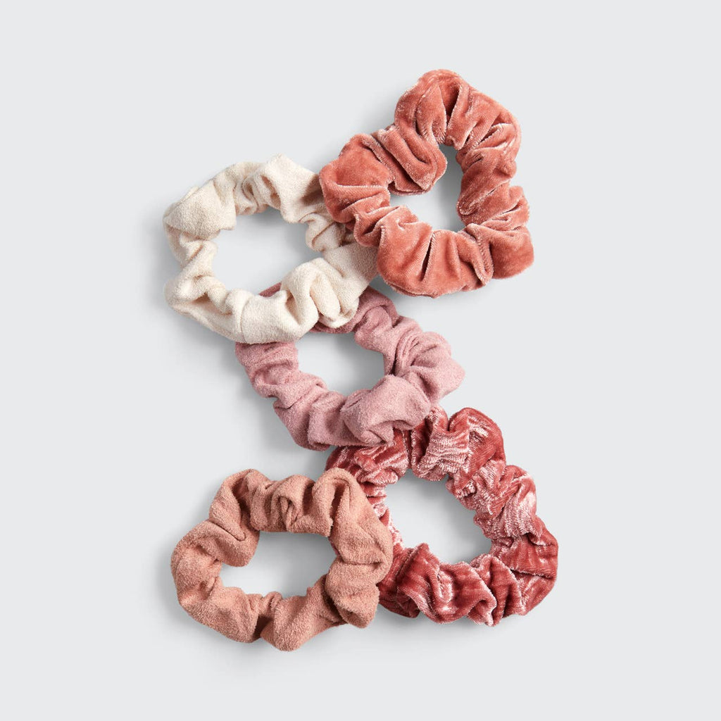 KITSCH - Velvet Scrunchies - Blush and Mauve - Addie Rose Boutique - Austin