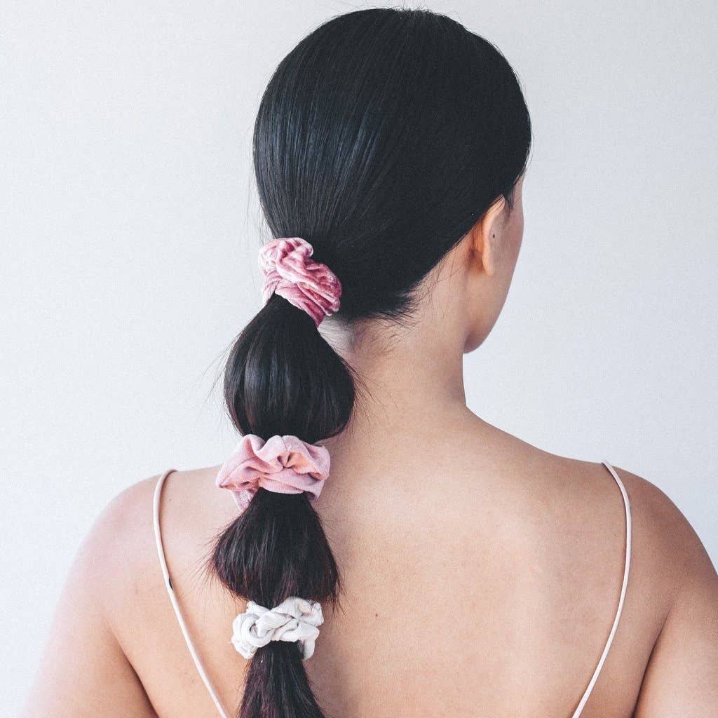 KITSCH - Velvet Scrunchies - Blush and Mauve - Addie Rose Boutique - Austin