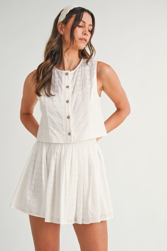 Lace Eyelet Skirt - Addie Rose Boutique - Austin