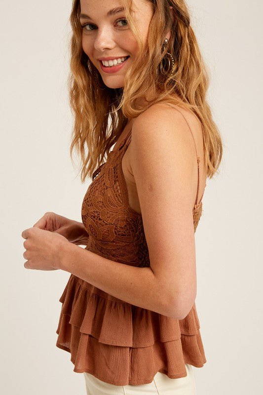 Lace Layered Camisole - Addie Rose Boutique - Austin