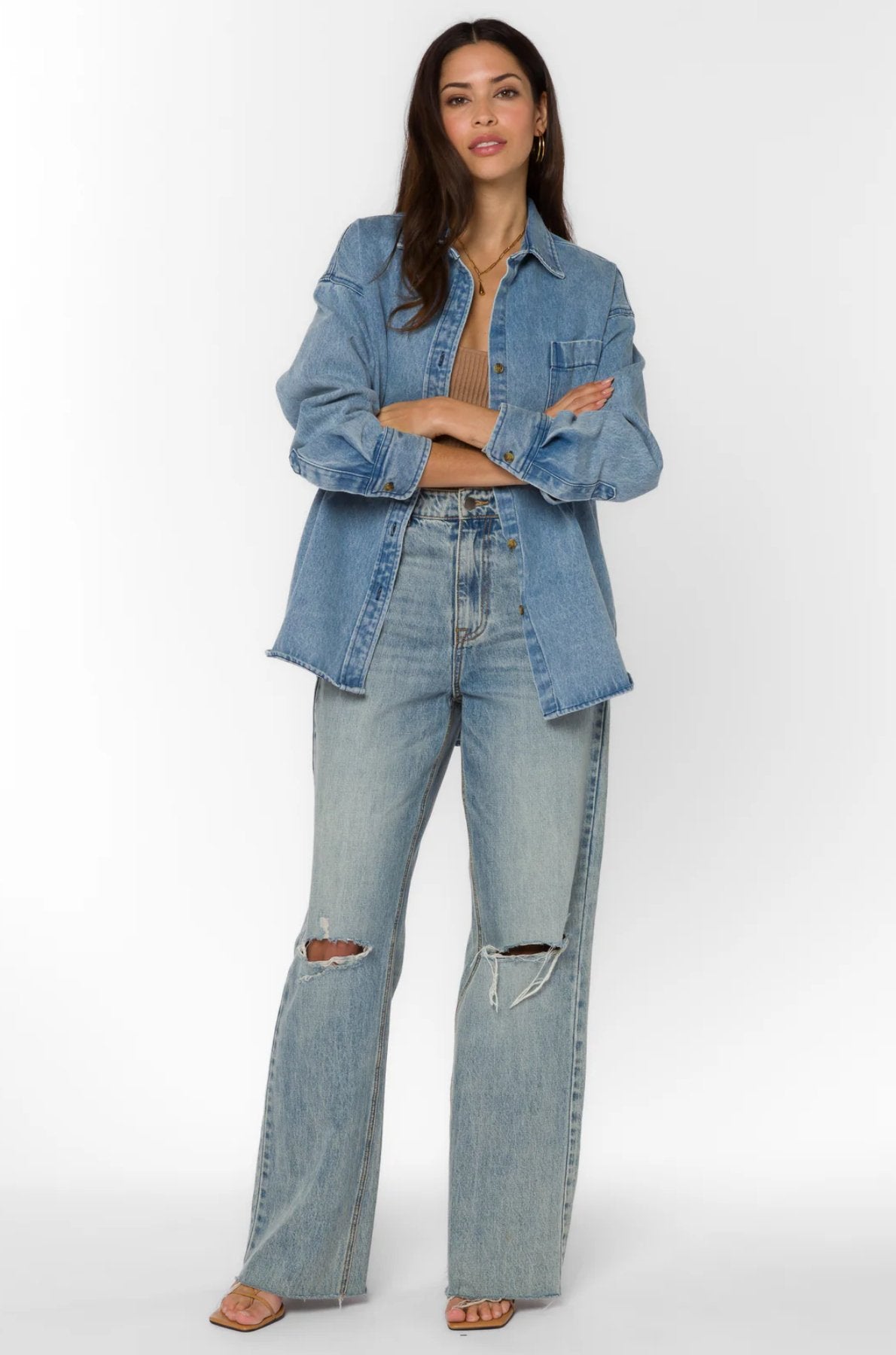 Lady Denim Shacket - Addie Rose Boutique - Austin