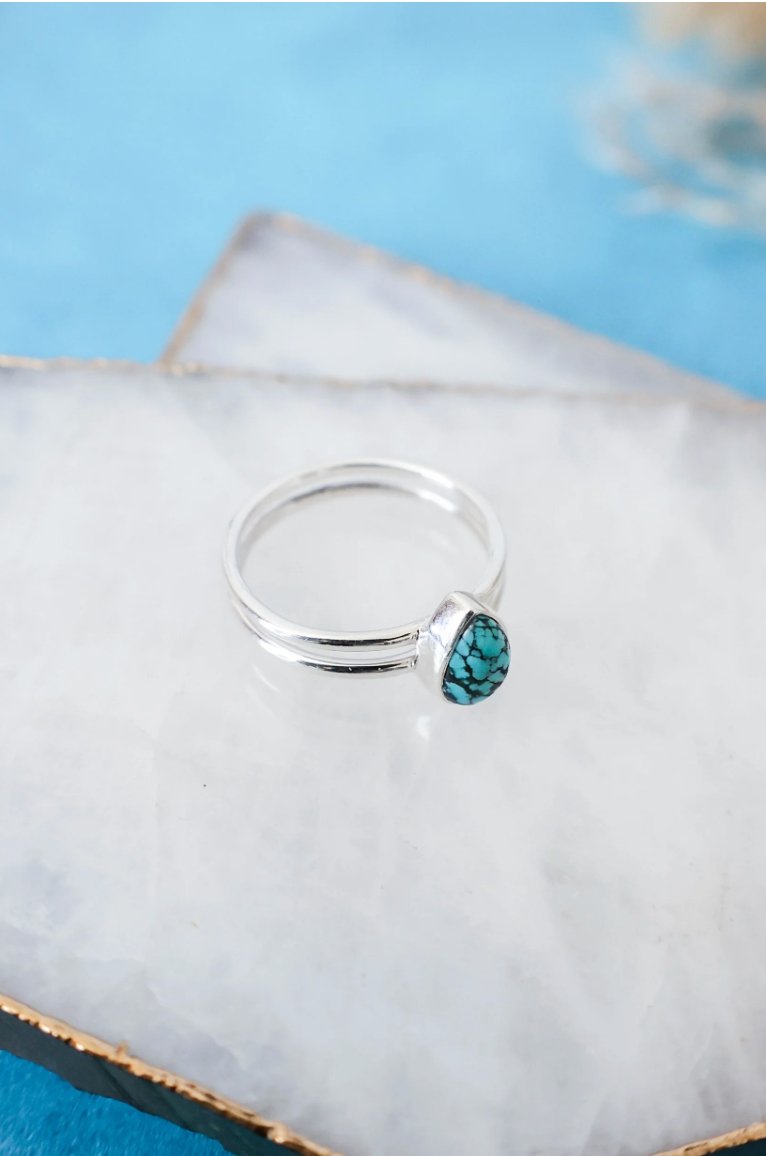 Lenox Turquoise Silver Ring - Addie Rose Boutique - Austin