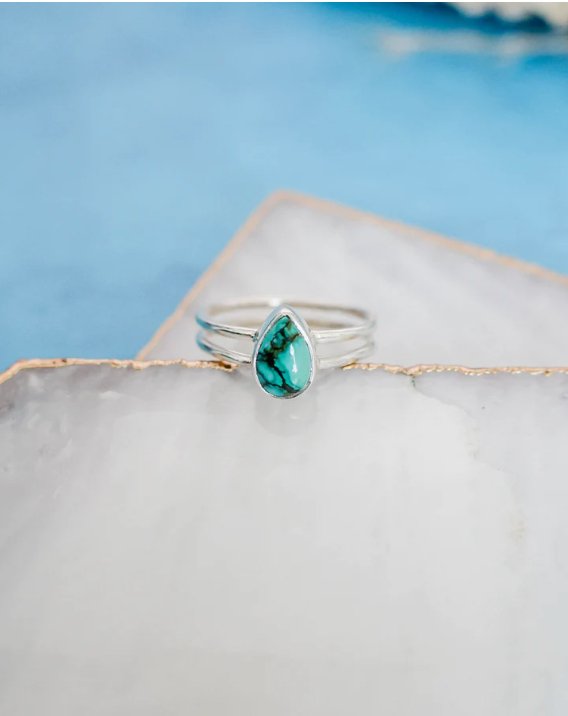 Lenox Turquoise Silver Ring - Addie Rose Boutique - Austin