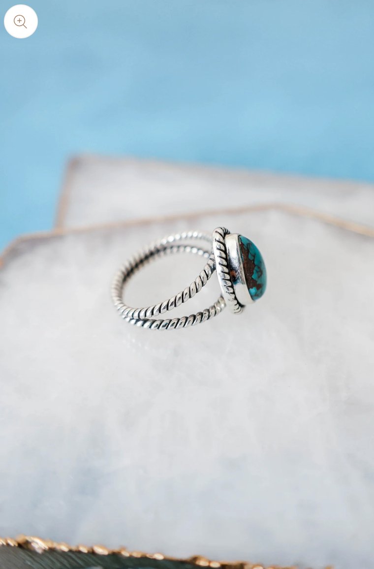 Lenox Turquoise Silver Ring - Addie Rose Boutique - Austin