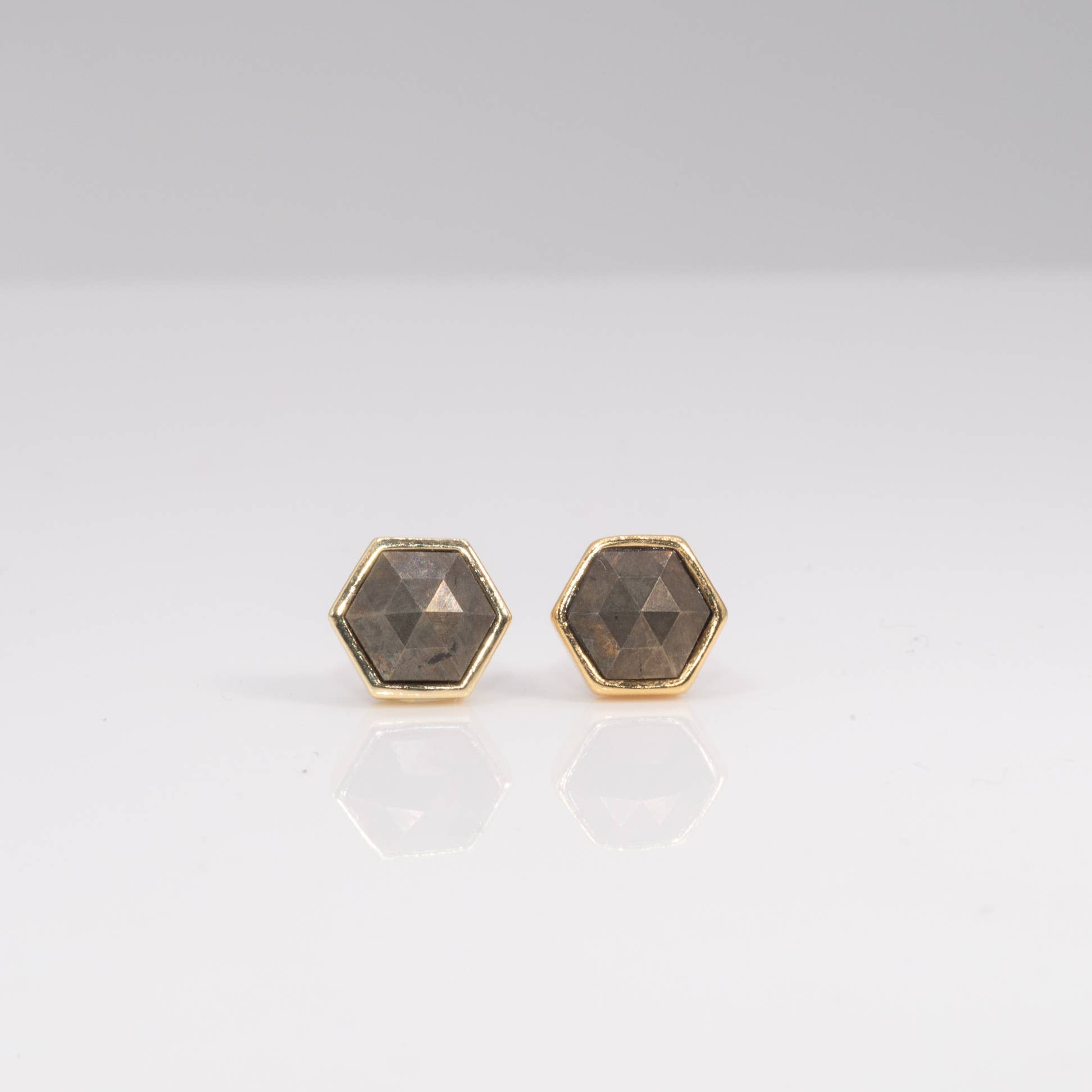 Leslie Francesca Designs - Hexagon Gemlet studs - Addie Rose Boutique - Austin